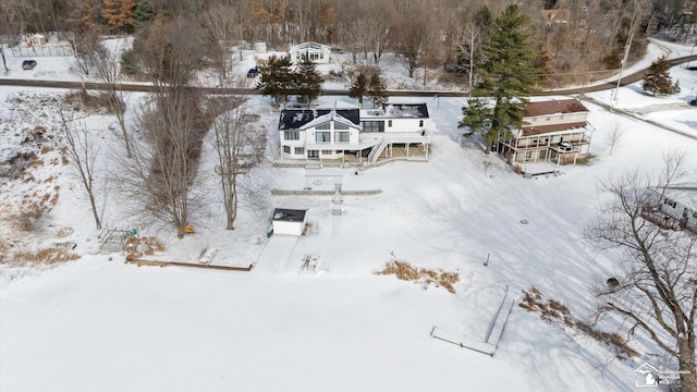 view of snowy aerial view