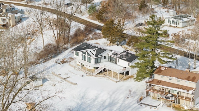 view of snowy aerial view