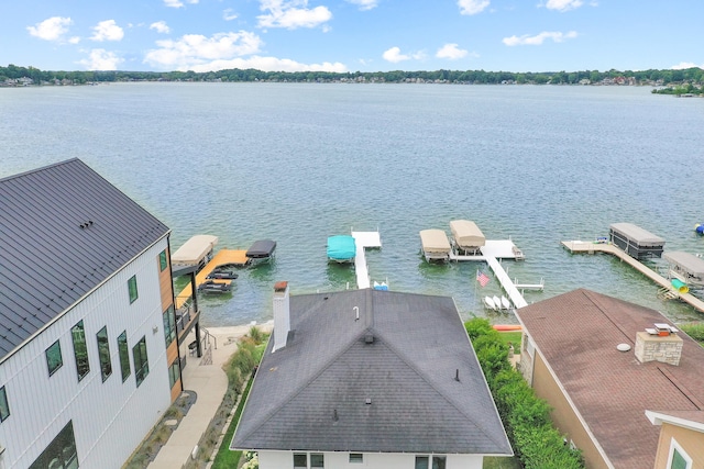 exterior space with a boat dock