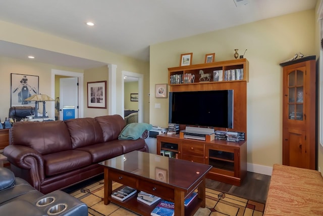 living room featuring light hardwood / wood-style flooring