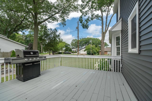 609 3rd St, Muskegon, MI 49445 - wooden deck with grilling area