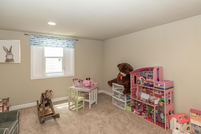 609 3rd St, Muskegon, MI 49445 - playroom featuring baseboards, carpet floors, and recessed lighting