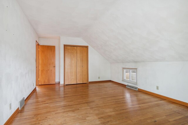 2973 Round Lake Hwy, Manitou Beach, MI 49253 - bonus room featuring light wood finished floors, lofted ceiling, and baseboards