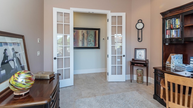 740 Greystone Dr, Chelsea, MI 48118 - office featuring french doors and baseboards
