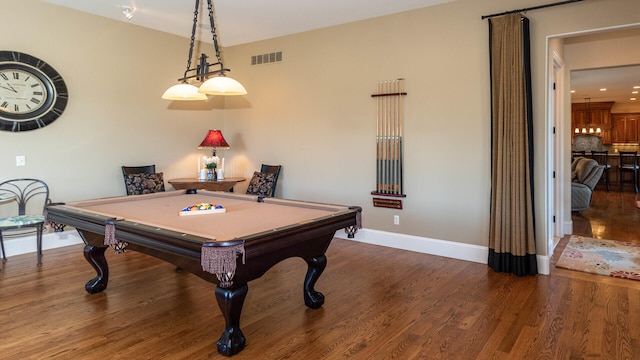 740 Greystone Dr, Chelsea, MI 48118 - rec room with baseboards, billiards, and wood finished floors