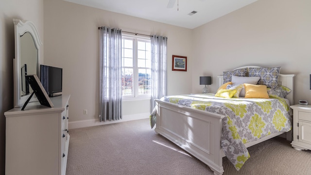 740 Greystone Dr, Chelsea, MI 48118 - bedroom featuring light colored carpet, baseboards, and ceiling fan
