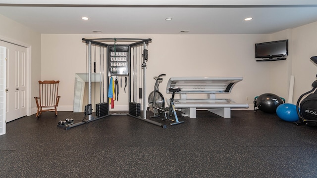 740 Greystone Dr, Chelsea, MI 48118 - workout room with recessed lighting