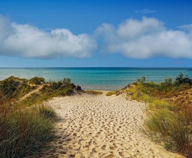 water view featuring a beach view