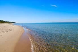 property view of water with a beach view