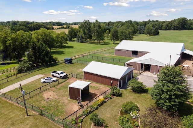 aerial view featuring a rural view