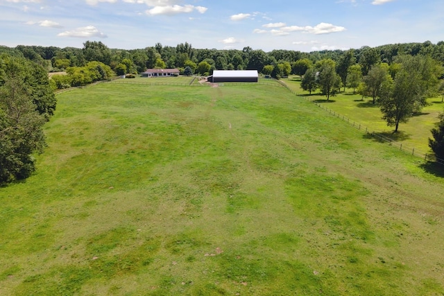 bird's eye view with a rural view