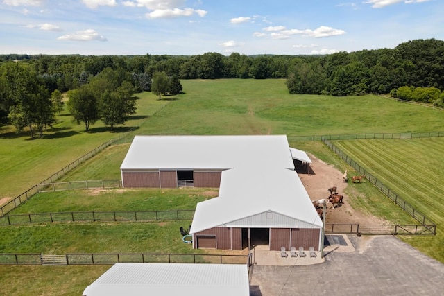 bird's eye view with a rural view