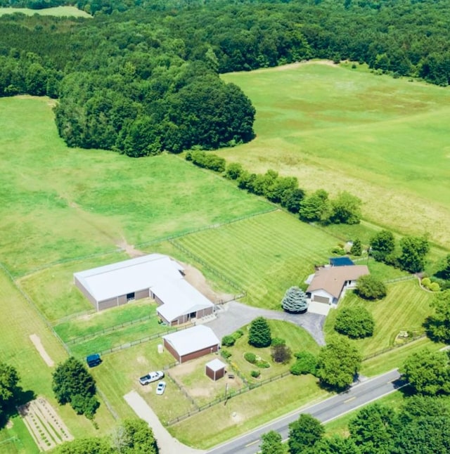 drone / aerial view with a rural view