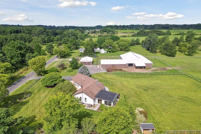 bird's eye view featuring a rural view