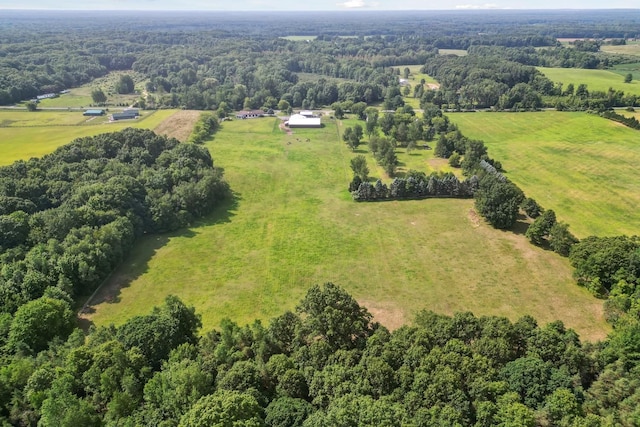 bird's eye view with a rural view