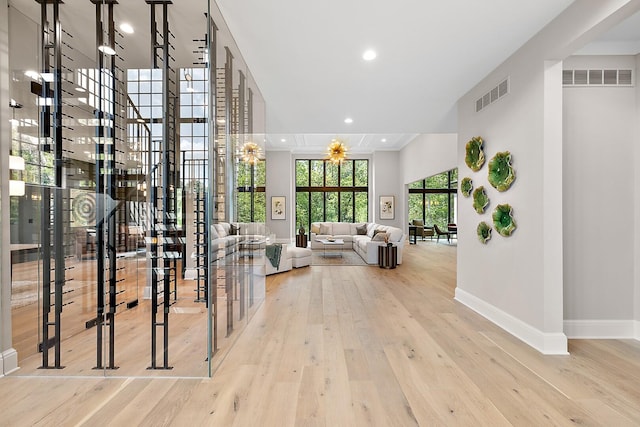 interior space with light wood-type flooring