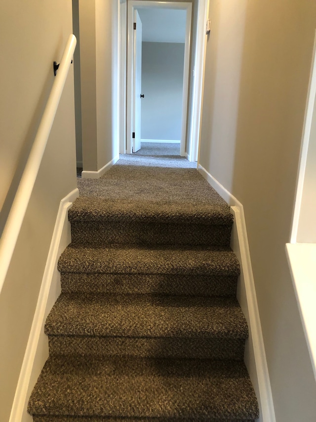 5510 Berkley Dr, Waterford, MI 48327 - stairway with carpet flooring and baseboards