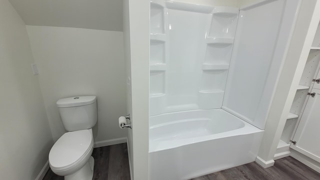 bathroom featuring hardwood / wood-style floors and toilet