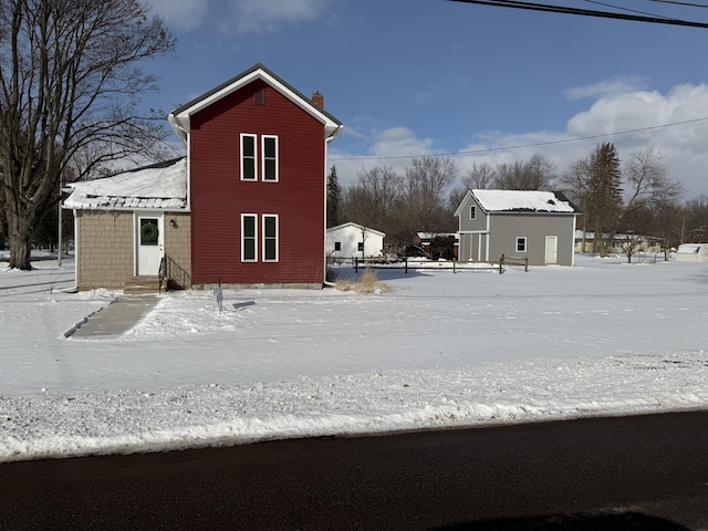 view of snow covered structure