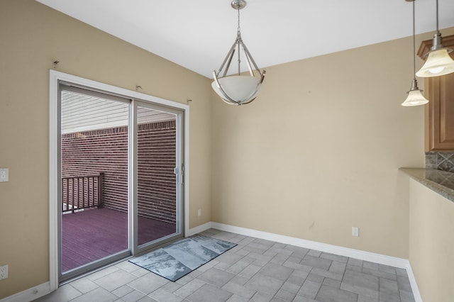 view of unfurnished dining area