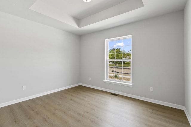 31421 Augusta Dr Unit 76, Romulus, MI 48174 - empty room with a tray ceiling and wood finished floors