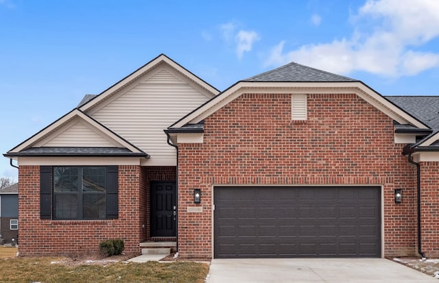 front facade with a garage