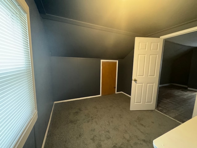 bonus room with carpet and lofted ceiling