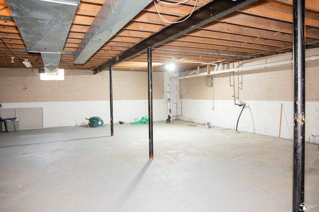 basement with electric panel