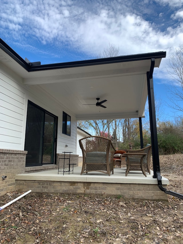 view of patio / terrace featuring a ceiling fan