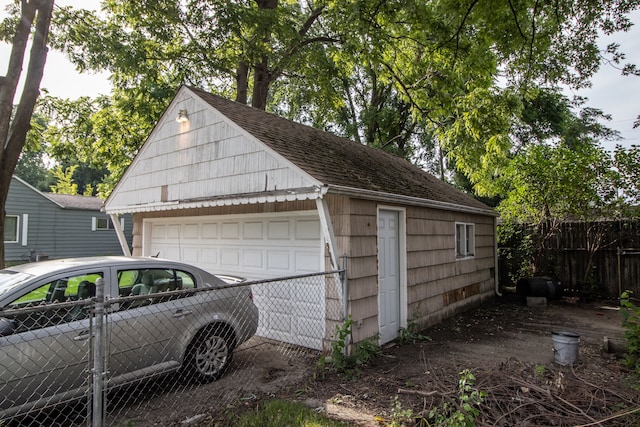 view of garage