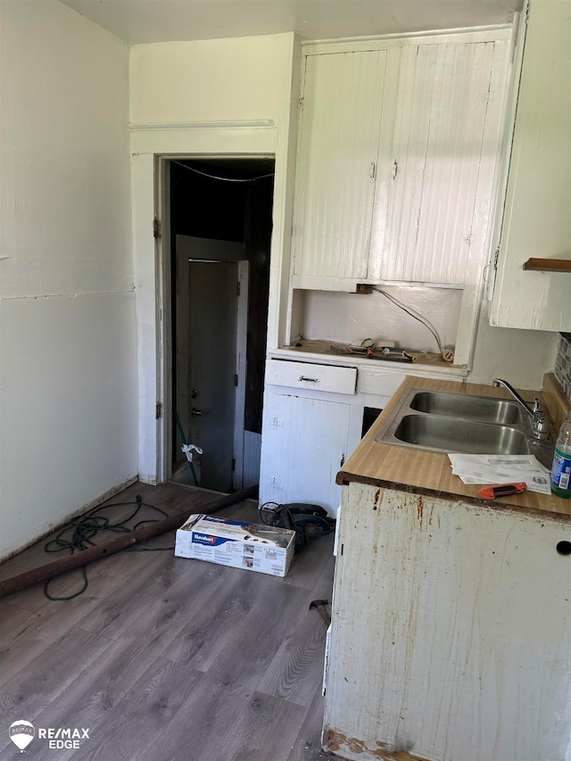 kitchen with wood-type flooring and sink