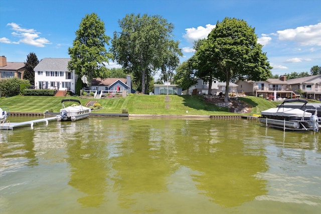 water view featuring a boat dock