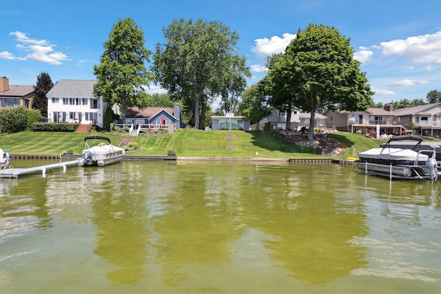 5149 Latimer St, West Bloomfield, MI 48324 - water view featuring nearby suburban area and a boat dock