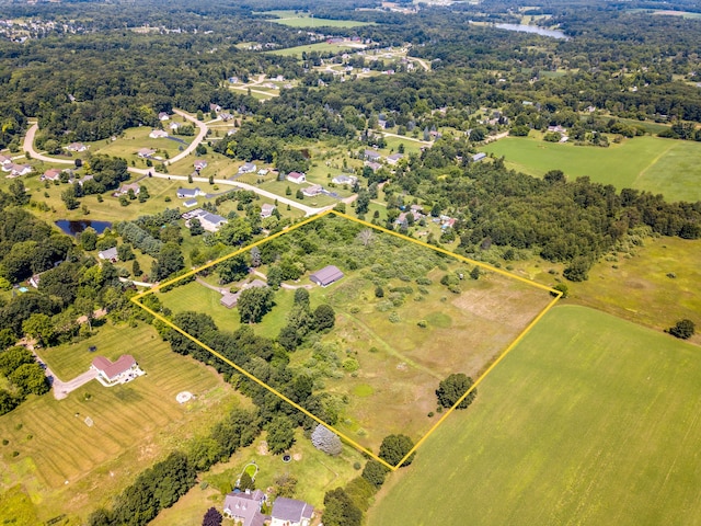 bird's eye view with a rural view