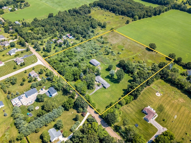 bird's eye view featuring a rural view