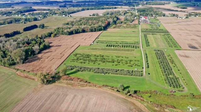 bird's eye view featuring a rural view