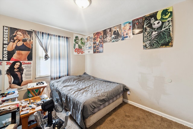 bedroom featuring carpet