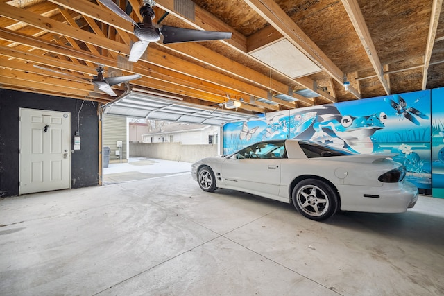 garage featuring a garage door opener