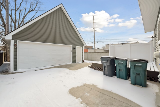 view of garage