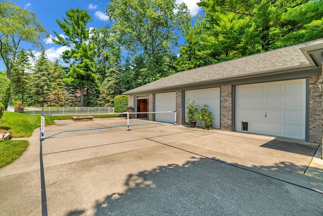 view of garage