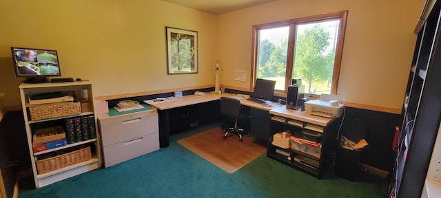 view of carpeted office