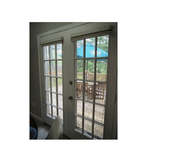 doorway to outside with french doors