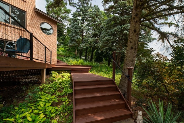 exterior space featuring a wooden deck