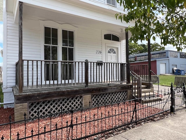 exterior space with covered porch