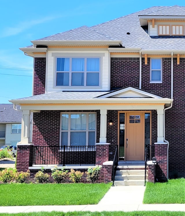 view of front facade featuring covered porch