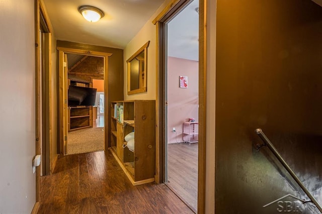 hallway featuring wood-type flooring