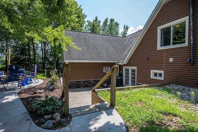 rear view of house with a patio and french doors