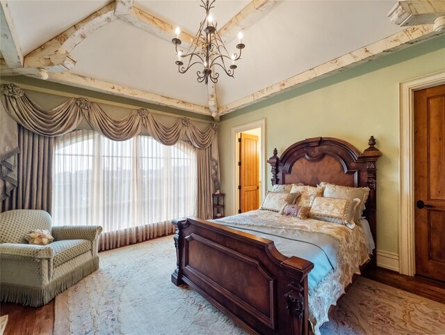 2756 Turtle Bluff Dr, Bloomfield Hills, MI 48302 - bedroom featuring a chandelier and wood finished floors