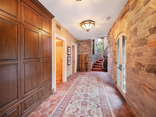 2756 Turtle Bluff Dr, Bloomfield Hills, MI 48302 - hallway featuring french doors