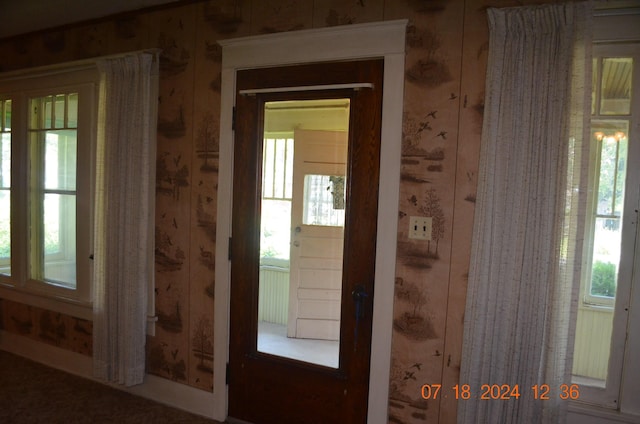 156 Western Ave, Benton Harbor, MI 49022 - doorway to outside with wallpapered walls